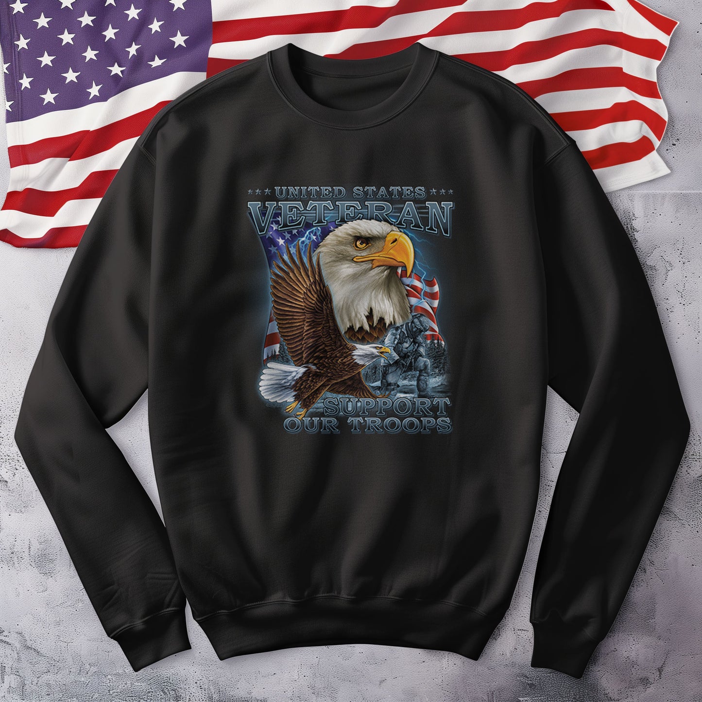 U.S. Veteran, Support Our Troops with Eagles Sweatshirt
