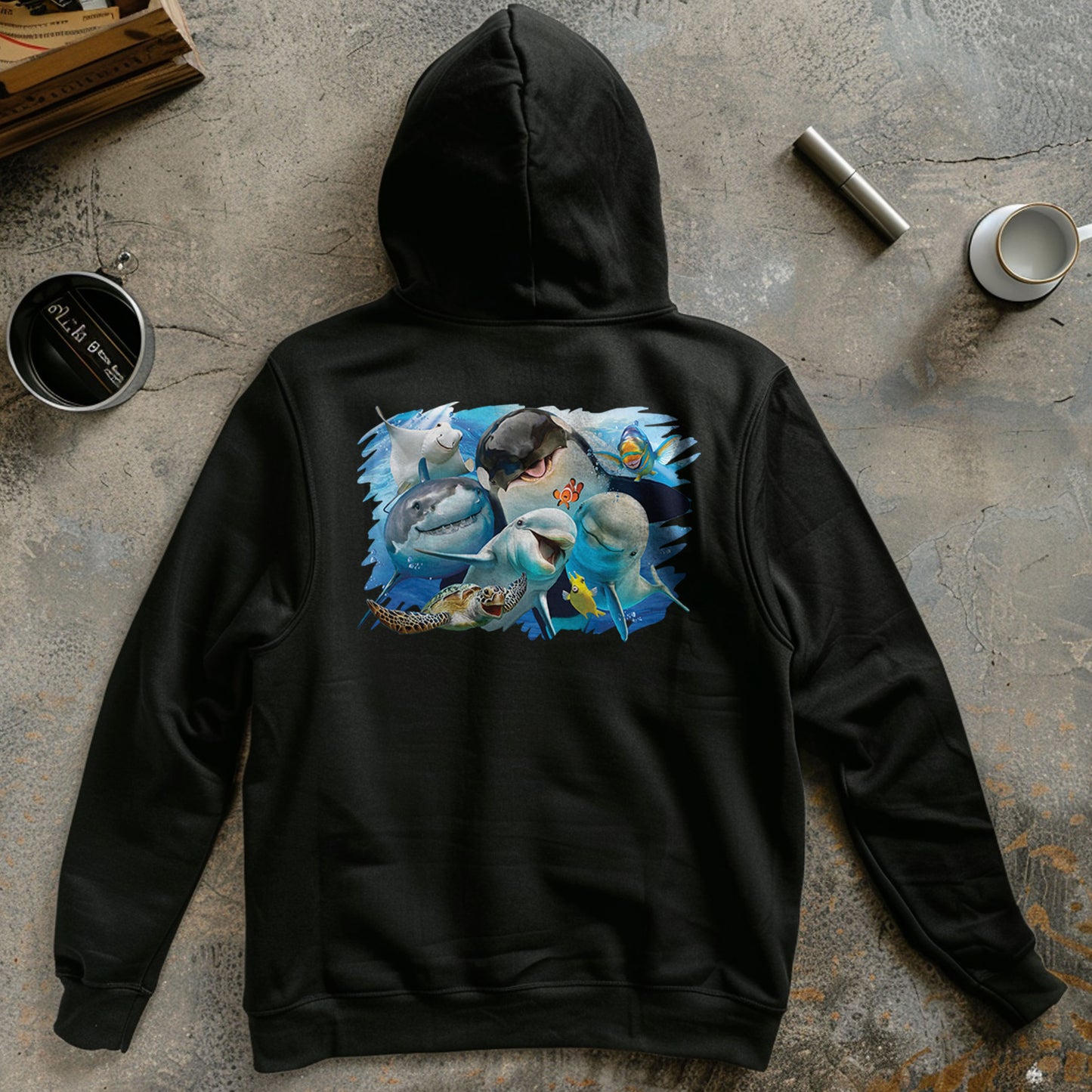 Zip-Up Ocean Selfie Hoodie