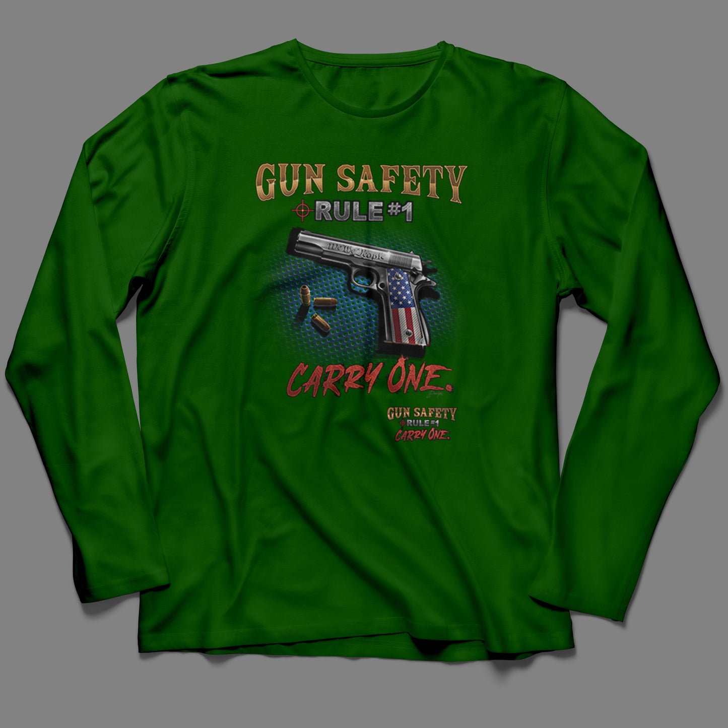 Long-Sleeve Gun Safety, Rule #1 T-Shirt
