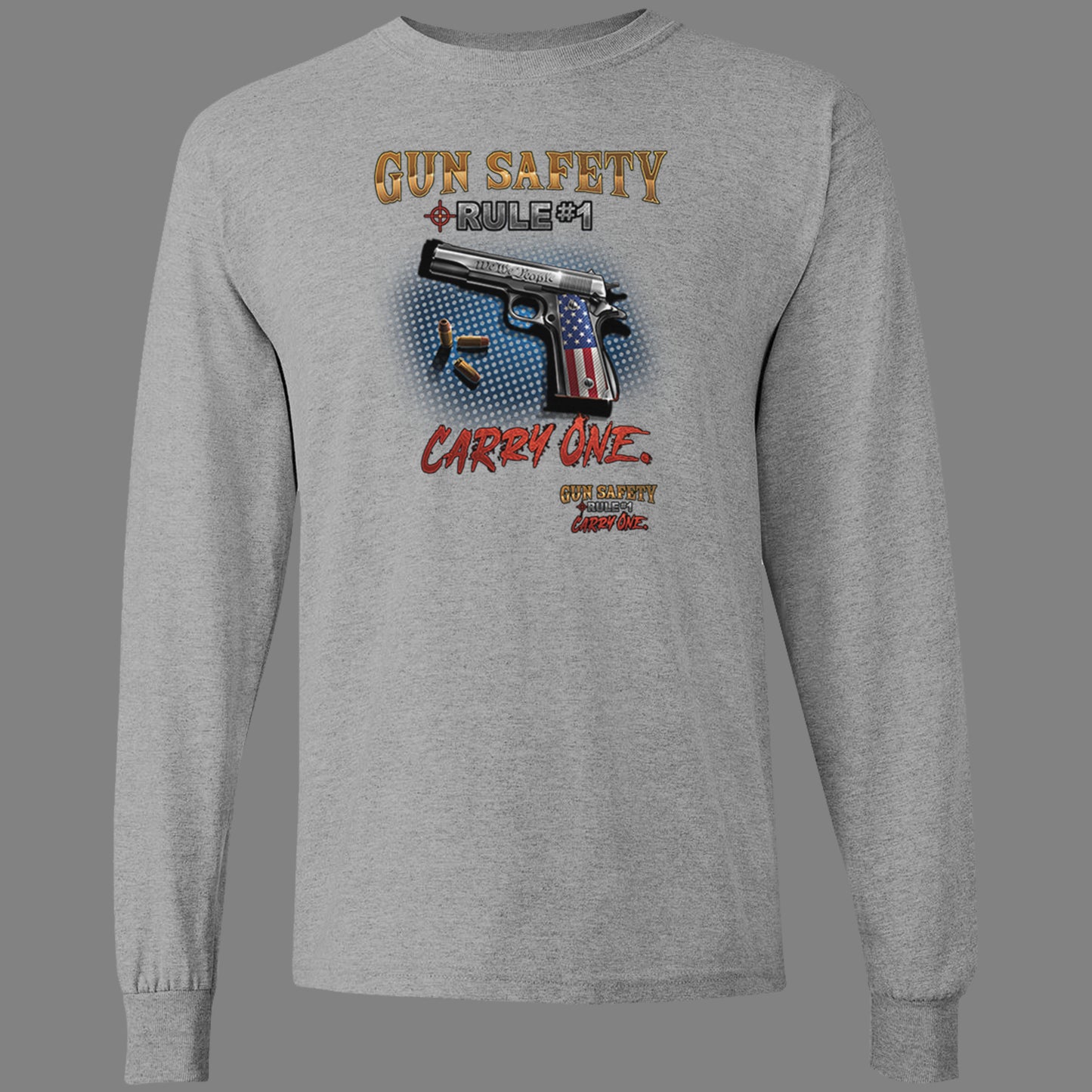 Long-Sleeve Gun Safety, Rule #1 T-Shirt