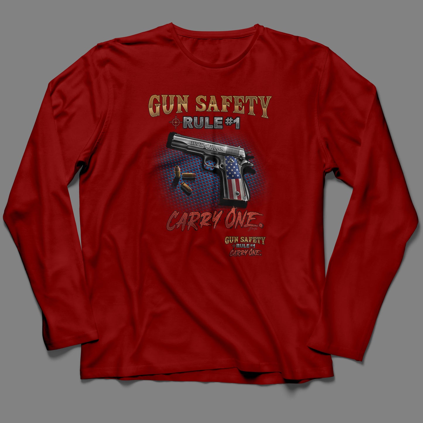 Long-Sleeve Gun Safety, Rule #1 T-Shirt