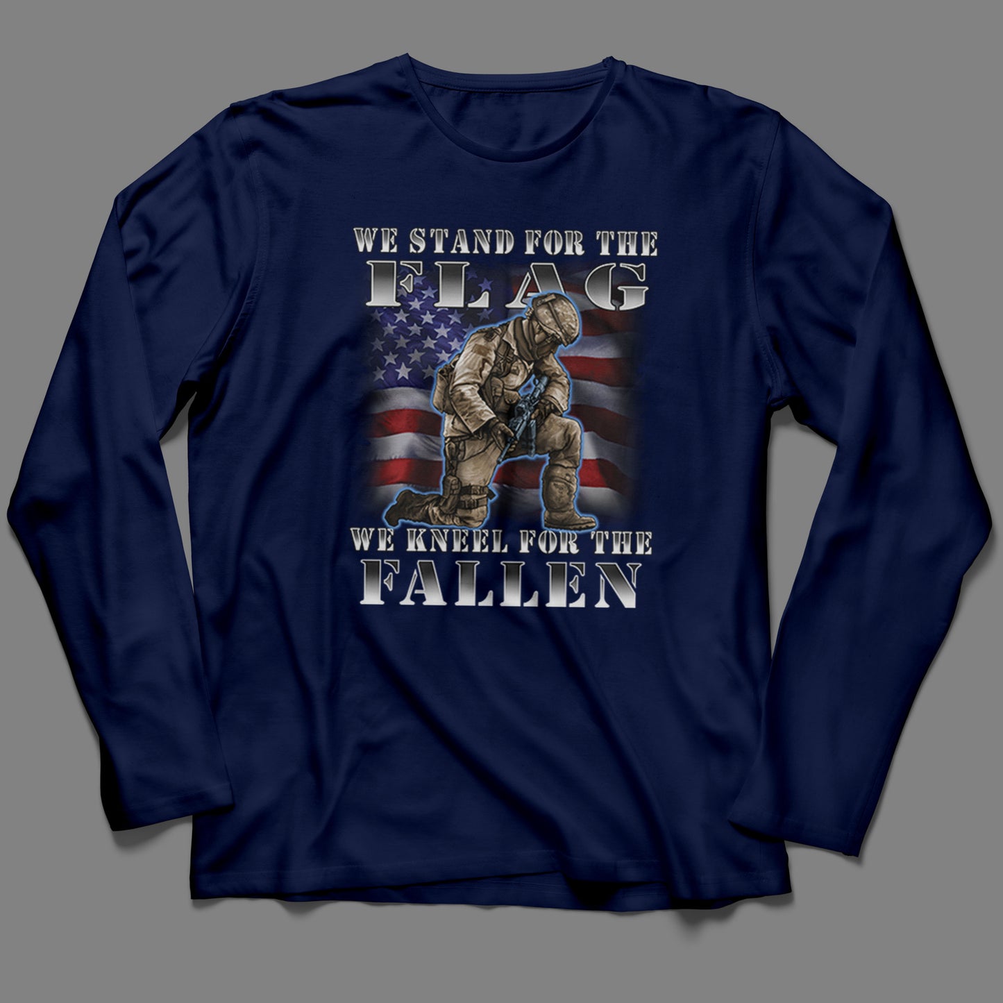 Long-Sleeve Stand for the Flag, Kneel for the Fallen T-Shirt