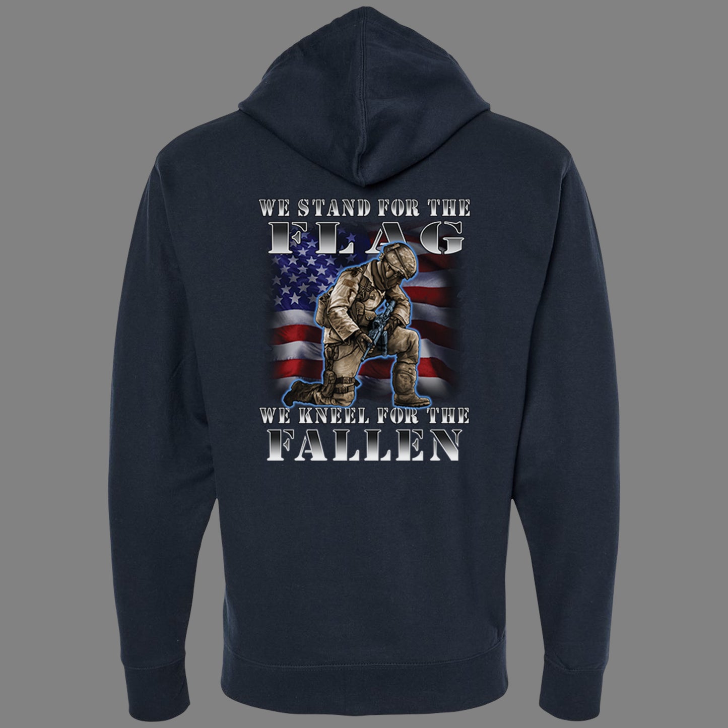 Zip-Up Stand for the Flag, Kneel for the Fallen Hoodie