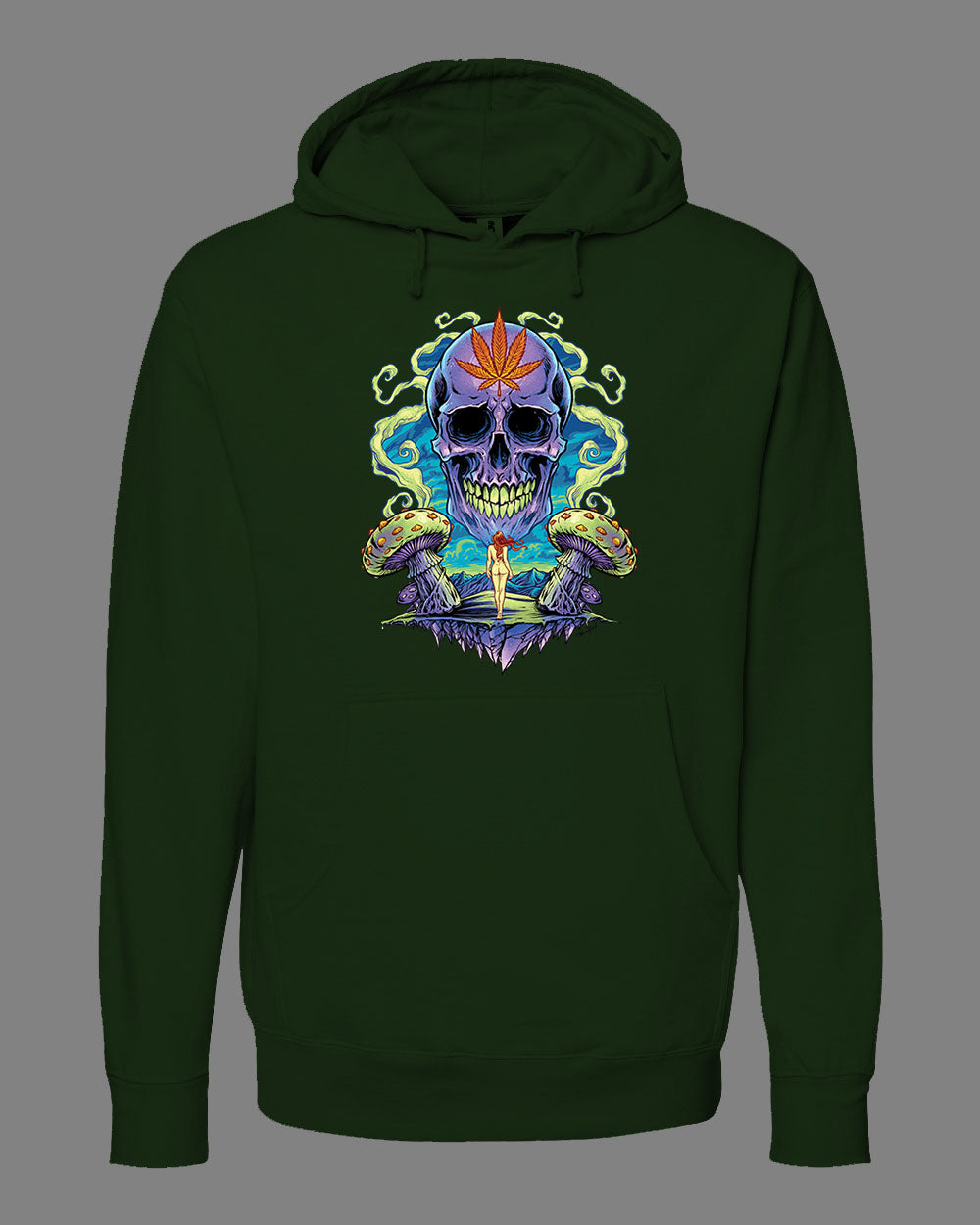 Trippy Weed Skull Hoodie