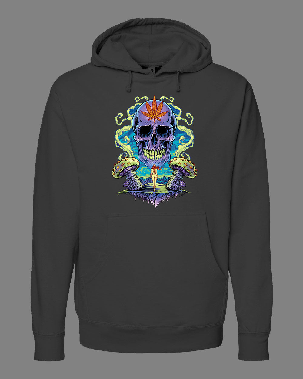 Trippy Weed Skull Hoodie