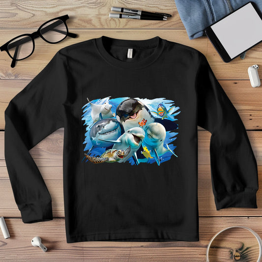 Long-Sleeve Ocean Selfie T-Shirt