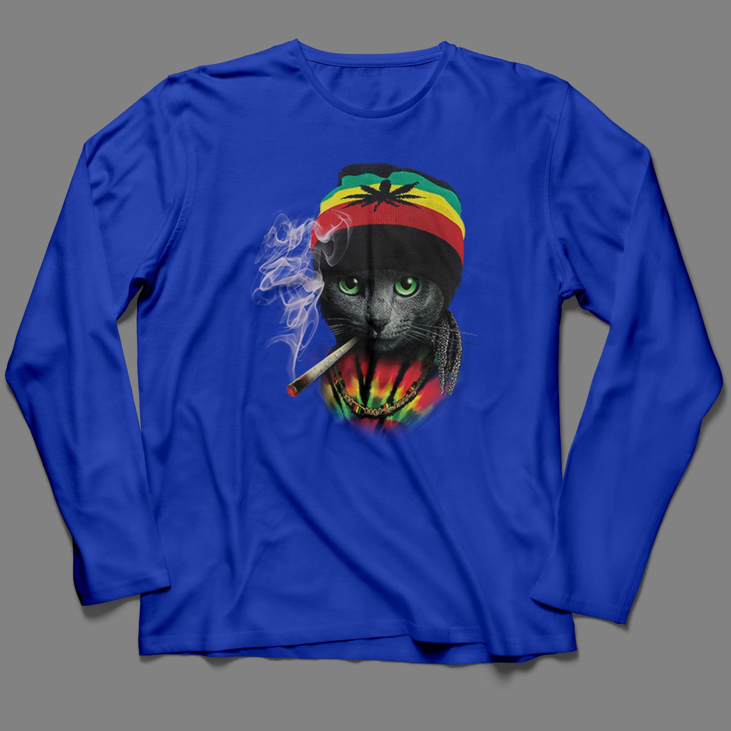 Long-Sleeve Rasta Cat T-Shirt