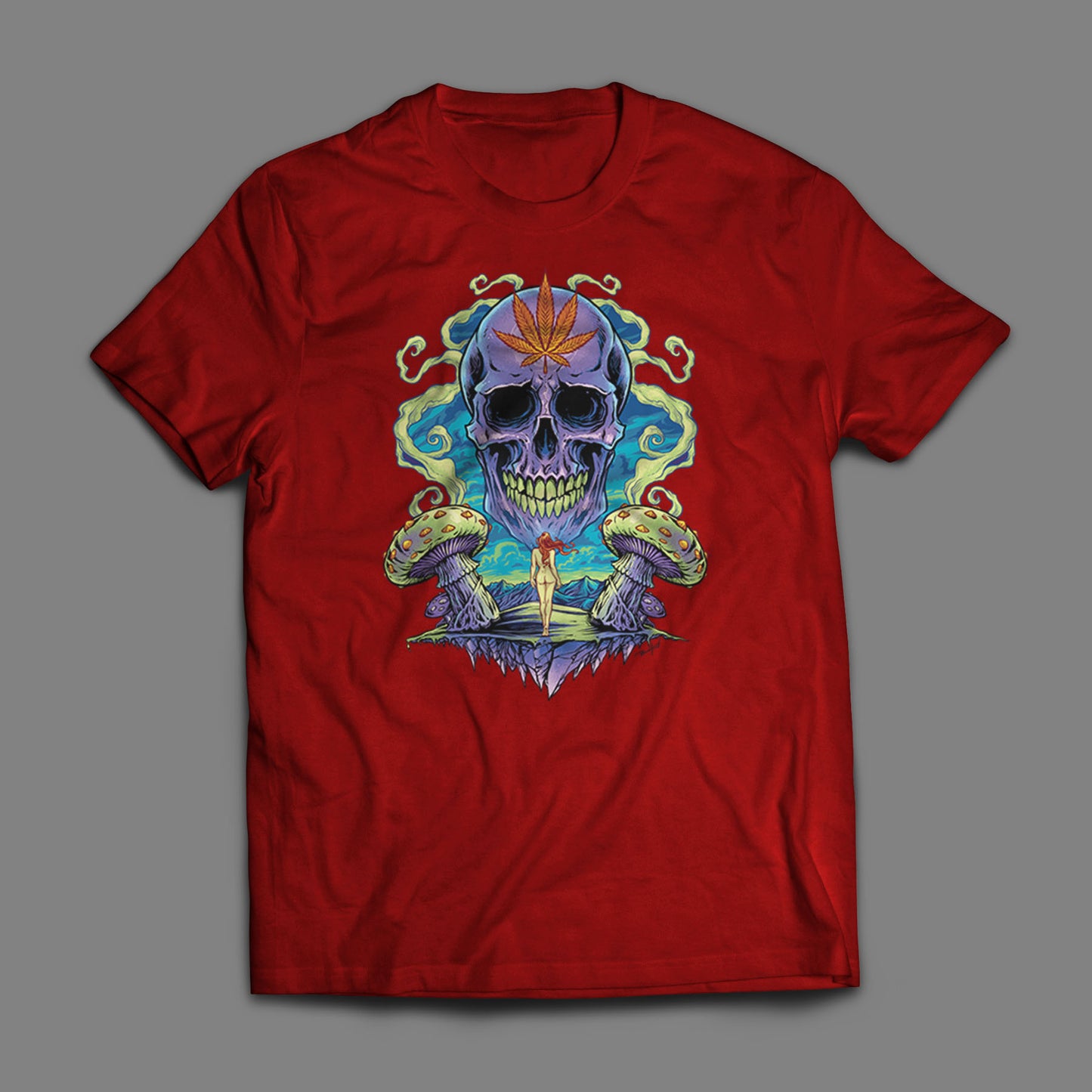 Trippy Weed Skull T-Shirt