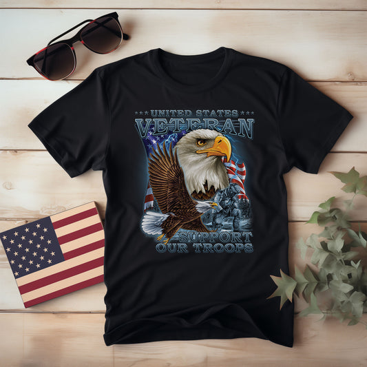 U.S. Veteran, Support Our Troops with Eagles T-Shirt