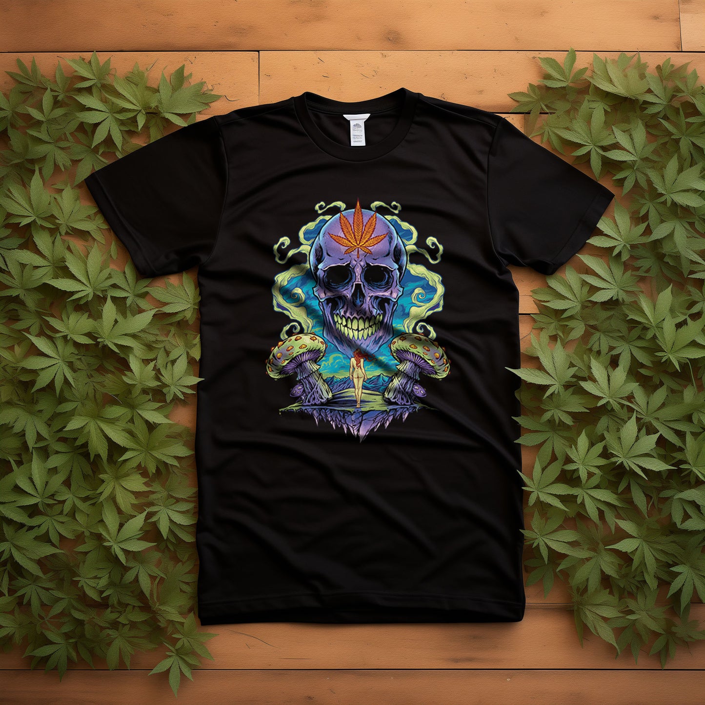 Trippy Weed Skull T-Shirt