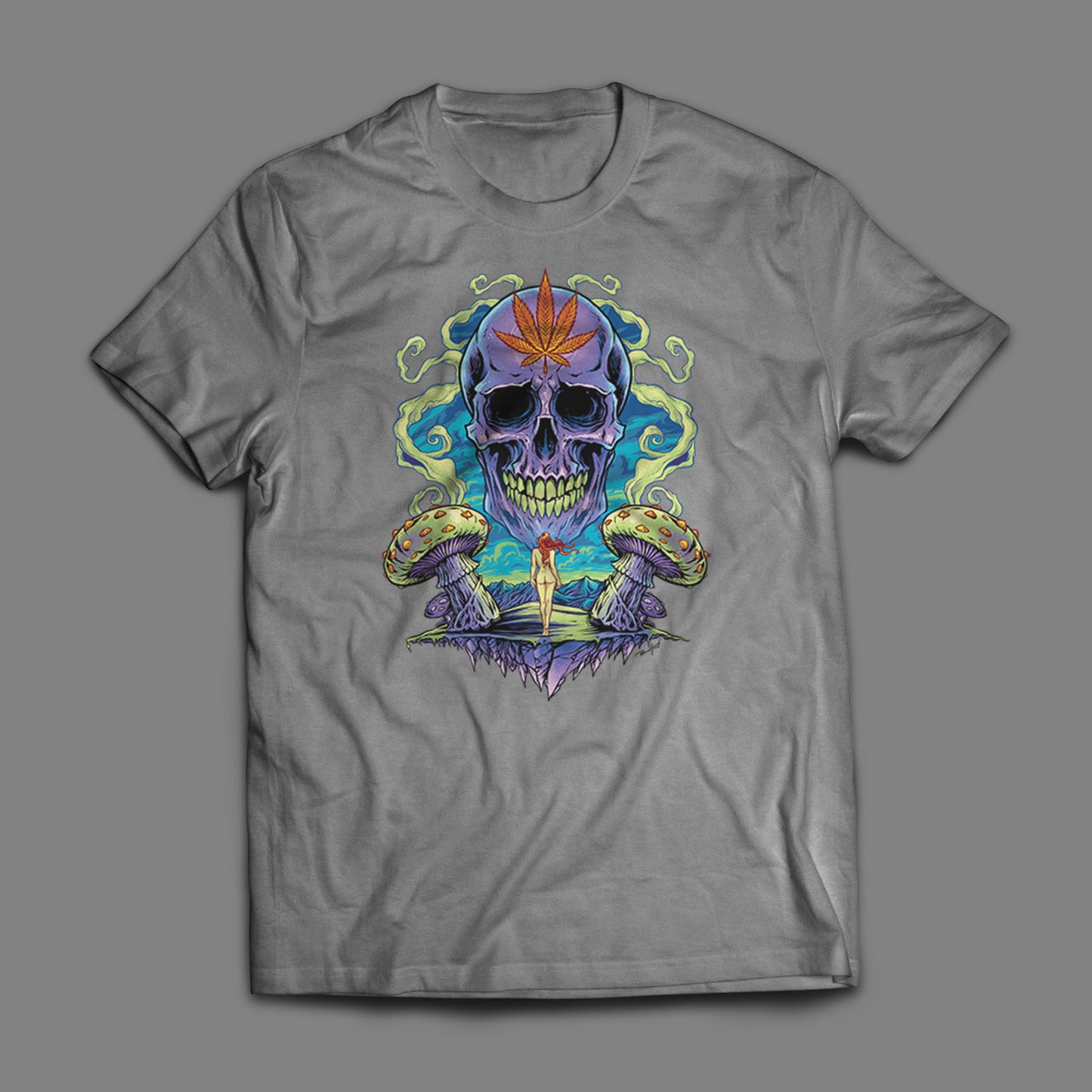 Trippy Weed Skull T-Shirt