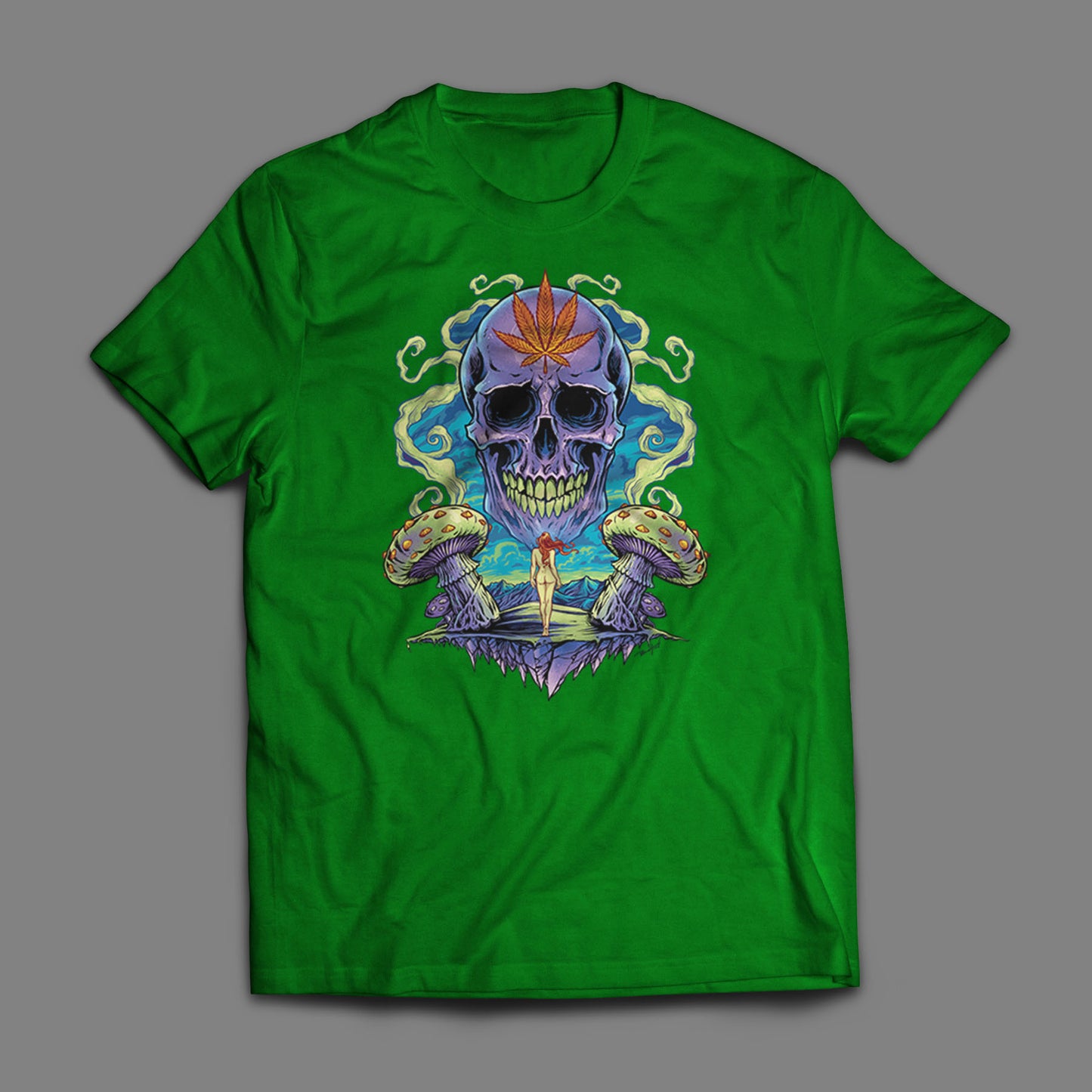 Trippy Weed Skull T-Shirt