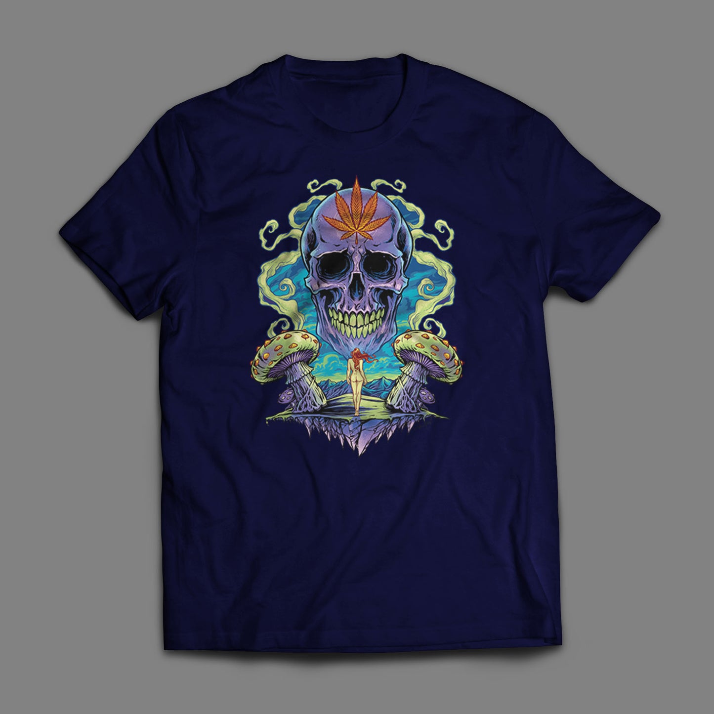 Trippy Weed Skull T-Shirt