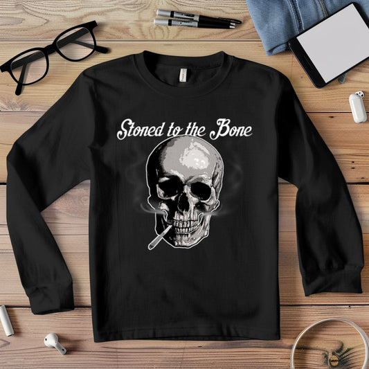 Long-Sleeve Stoned to the Bone Skull T-Shirt