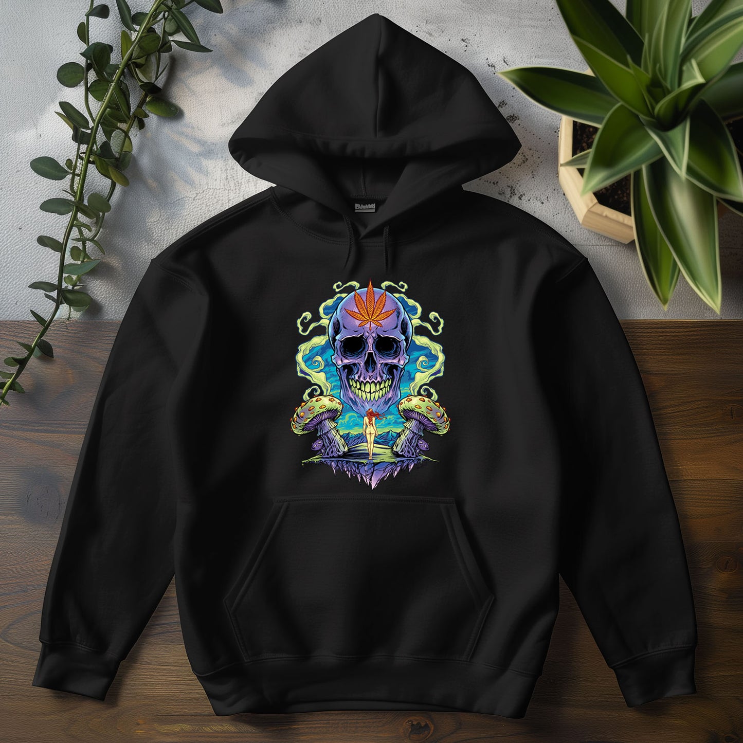 Trippy Weed Skull Hoodie