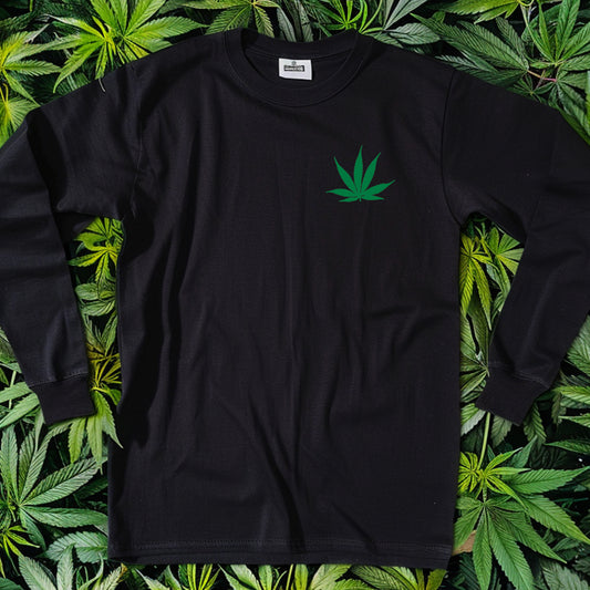 Long-Sleeve Pot Leaf T-Shirt