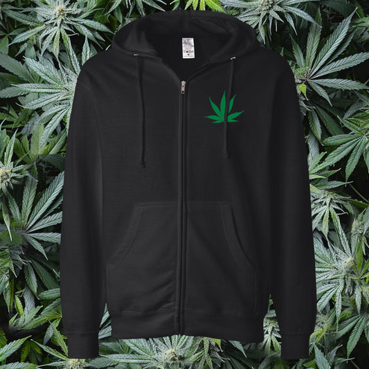 Zip-Up Pot Leaf Hoodie