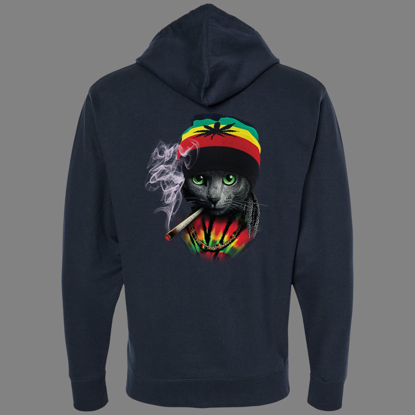 Zip-Up Rasta Cat Hoodie