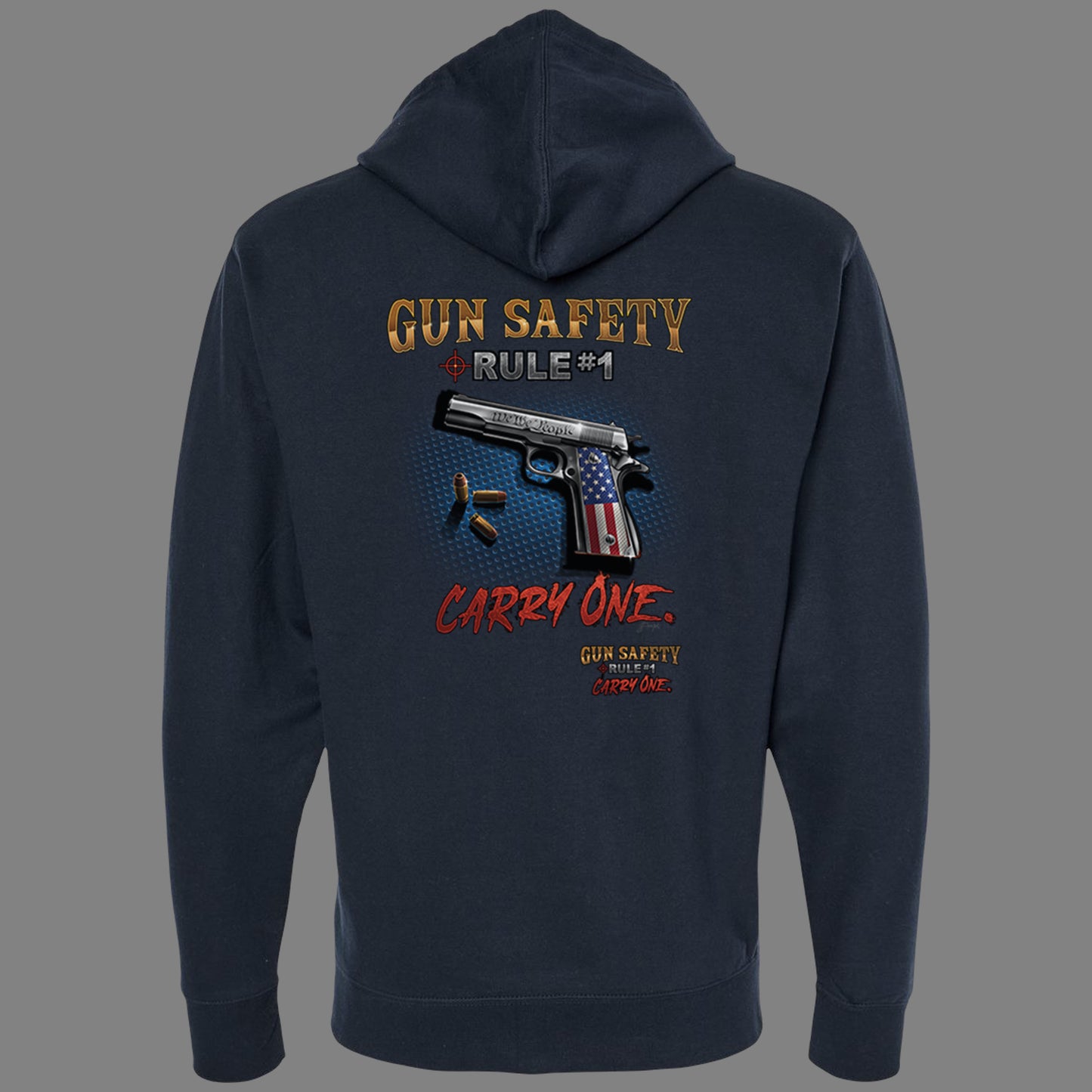 Zip-Up Gun Safety, Rule #1 Hoodie