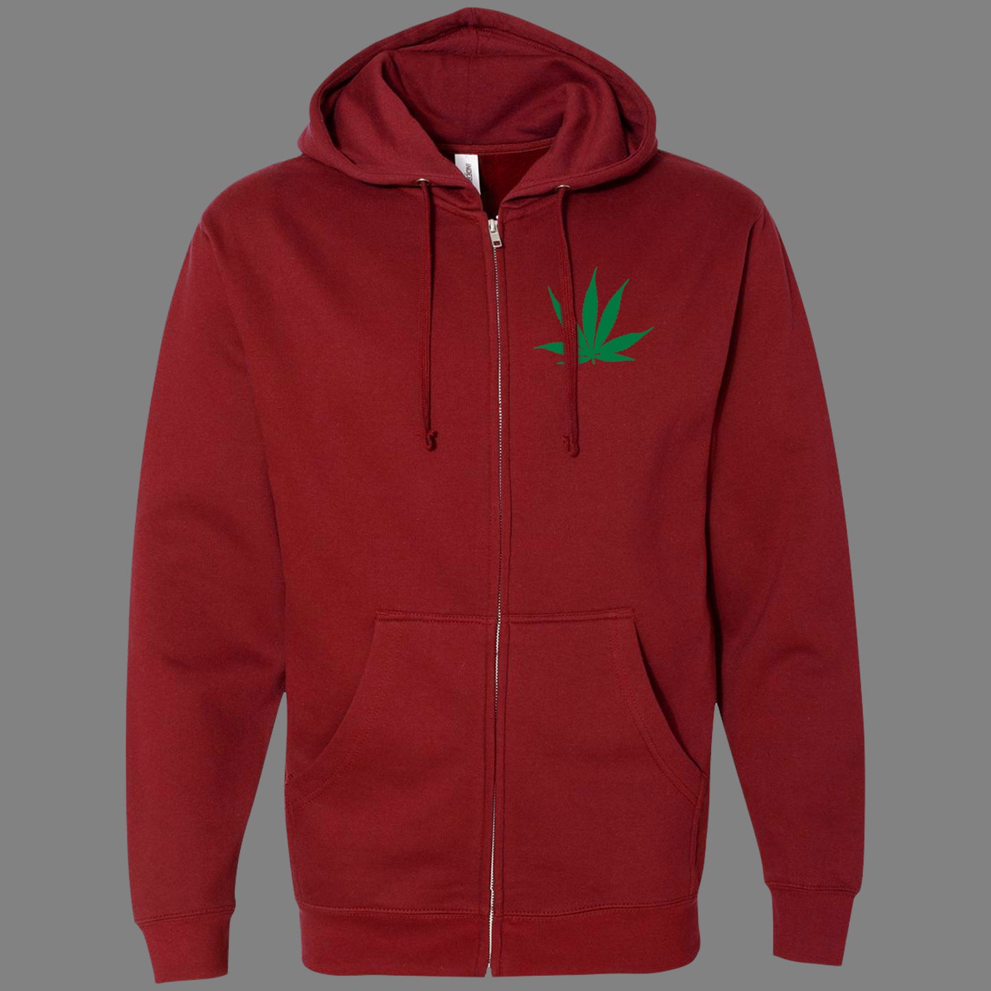 Zip-Up Pot Leaf Hoodie