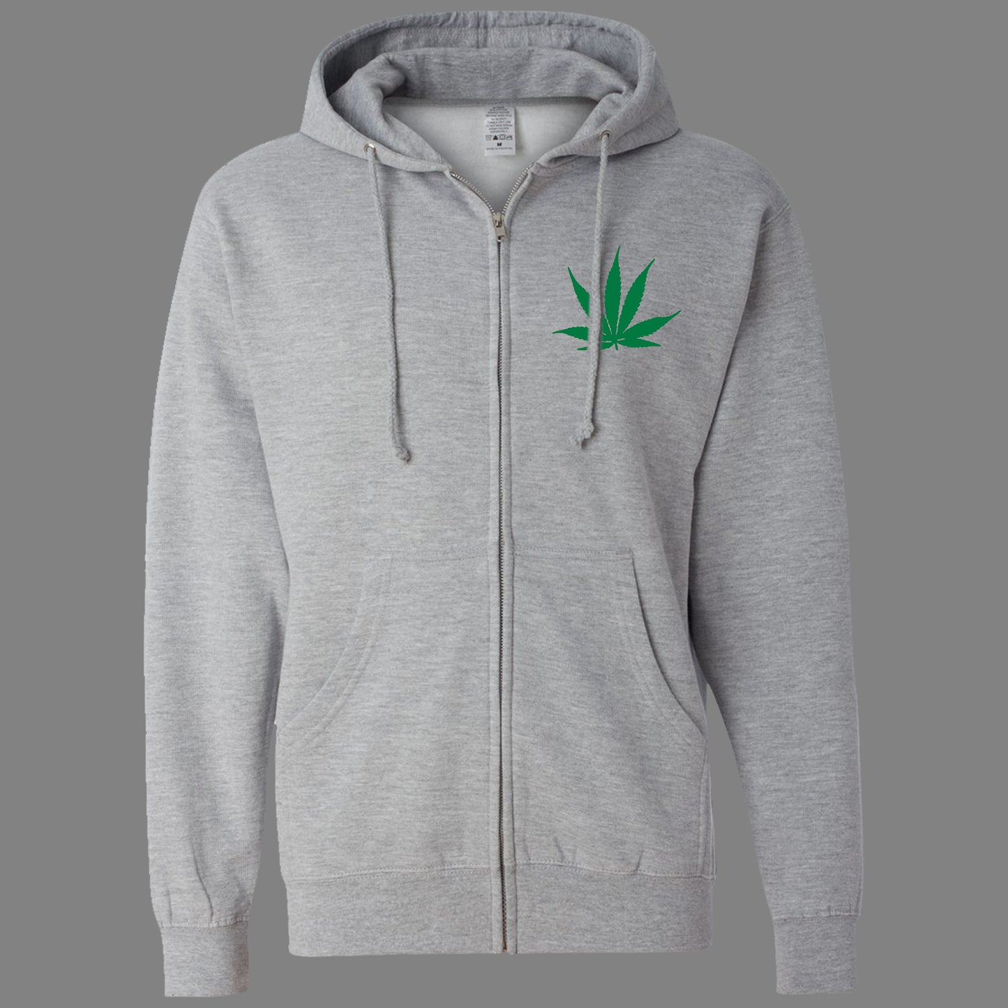 Zip-Up Pot Leaf Hoodie