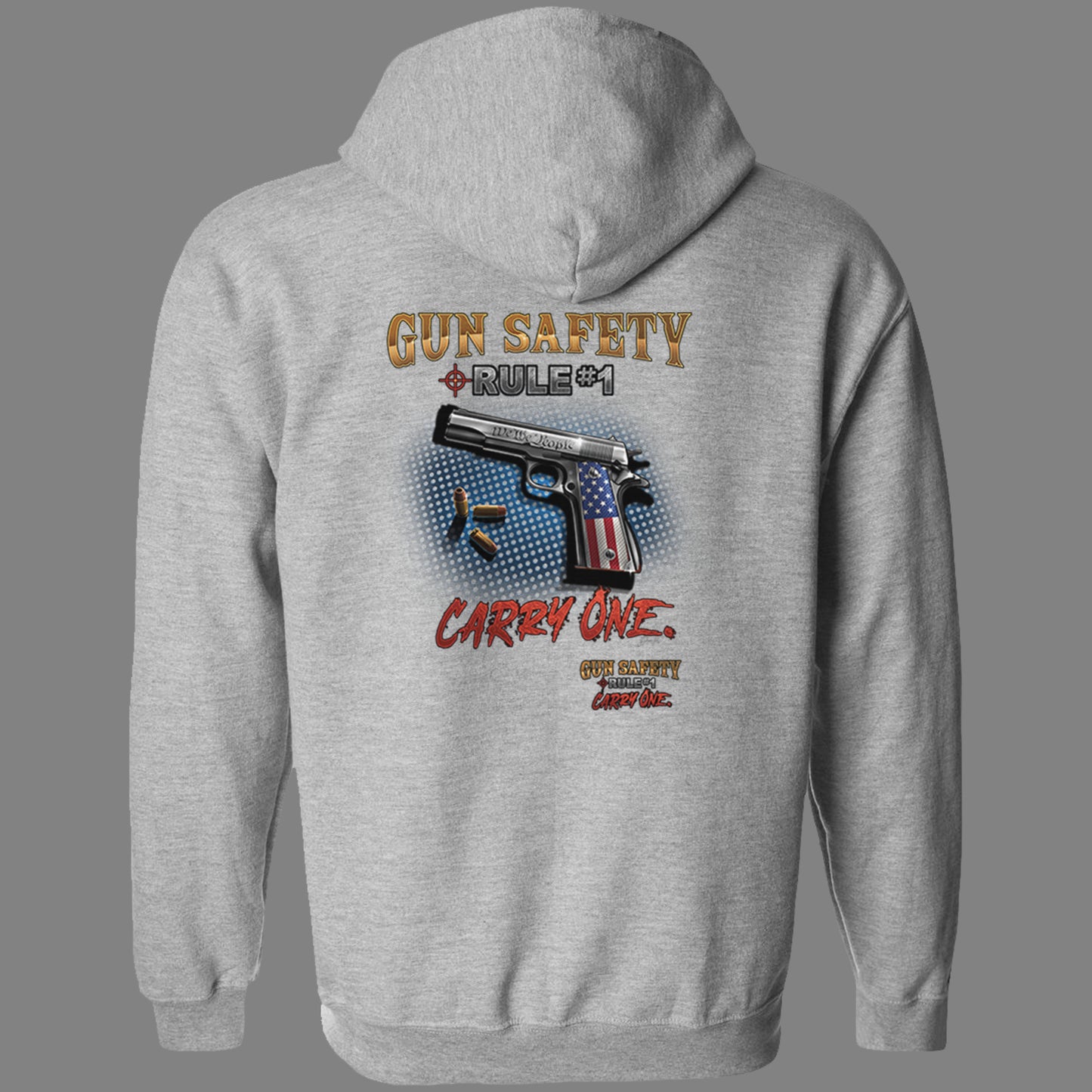 Zip-Up Gun Safety, Rule #1 Hoodie